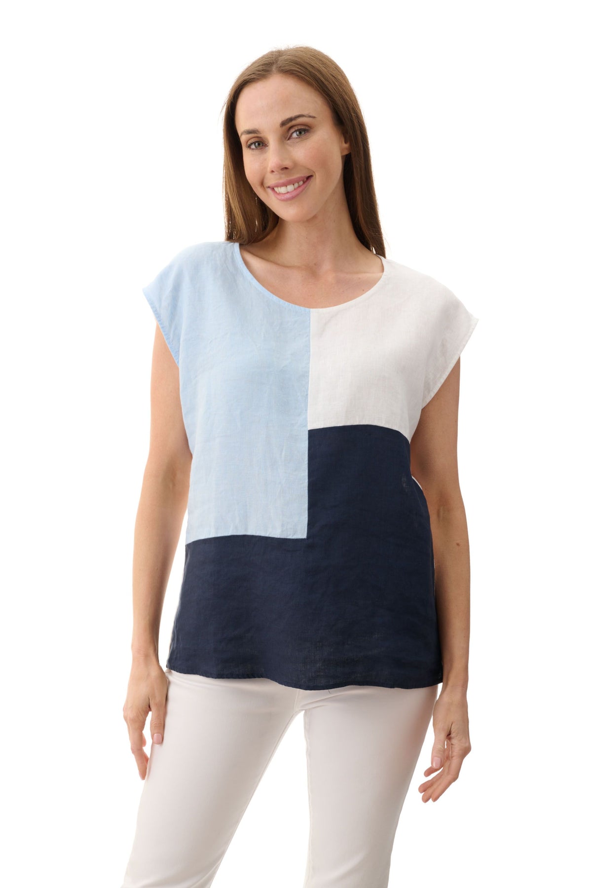 Ocean spliced sleeveless top  Navy