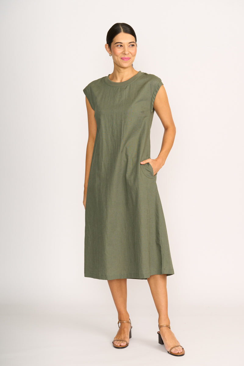 CUT OF YOUR RIB DRESS Sage