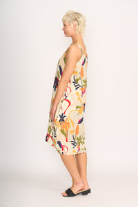 ADJUSTABLE STRAPS DRESS Abstract Floral