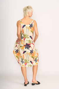 ADJUSTABLE STRAPS DRESS Abstract Floral