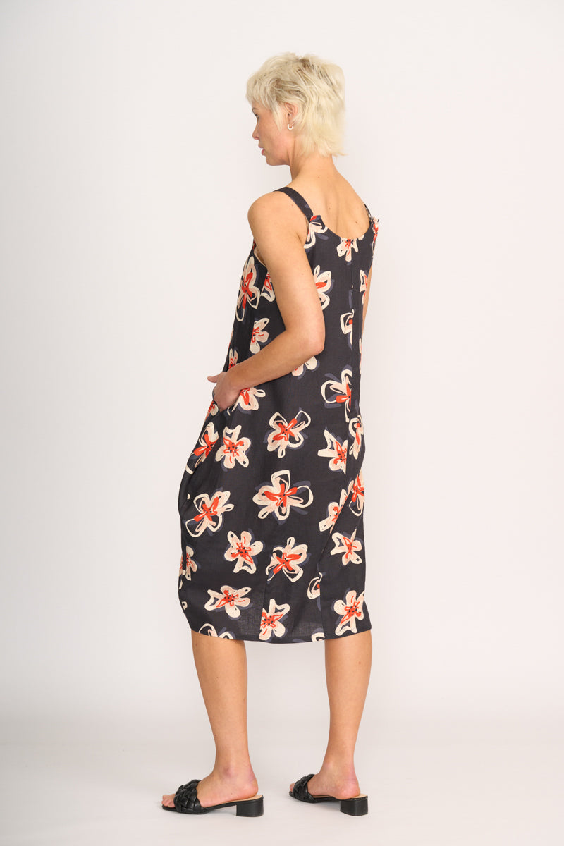 ADJUSTABLE STRAPS DRESS Flower Doodle