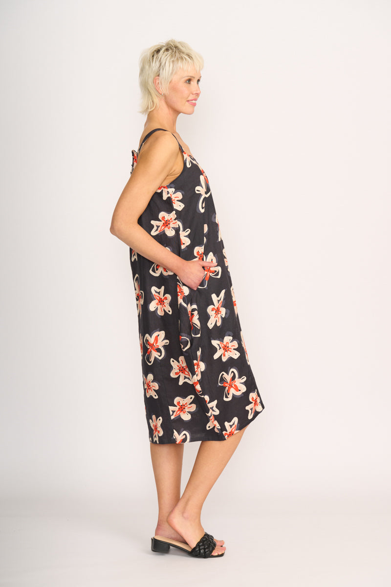 ADJUSTABLE STRAPS DRESS Flower Doodle