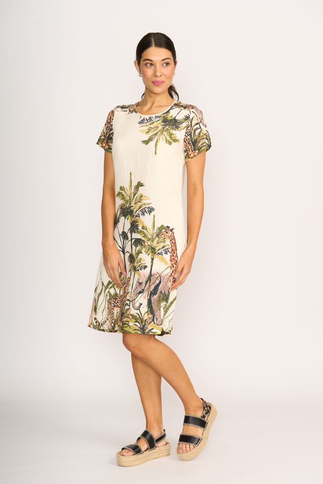 PINTUCK SWING BACK DRESS Safari
