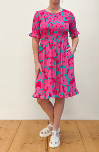 SHIRRED BODY AND SLEEVE DRESS Artful