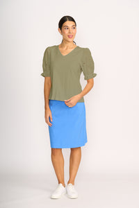 CONTRAST SLEEVES T SHIRT Sage