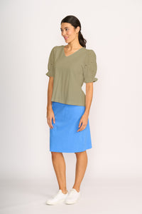 CONTRAST SLEEVES T SHIRT Sage
