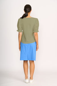 CONTRAST SLEEVES T SHIRT Sage