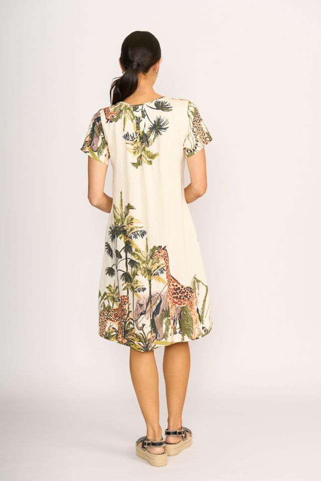 PINTUCK SWING BACK DRESS Safari