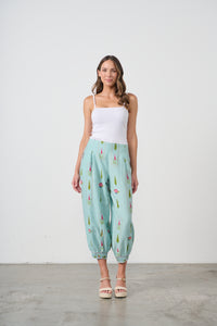 Pant Garden Block Print & Tapered Hem