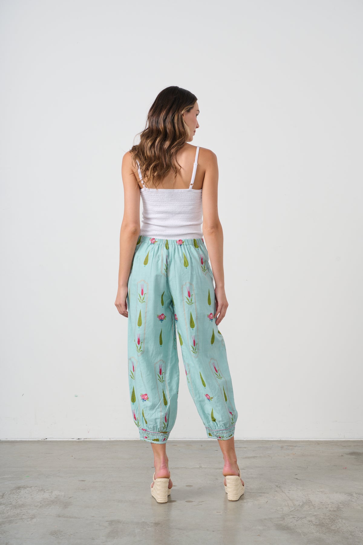 Pant Garden Block Print & Tapered Hem