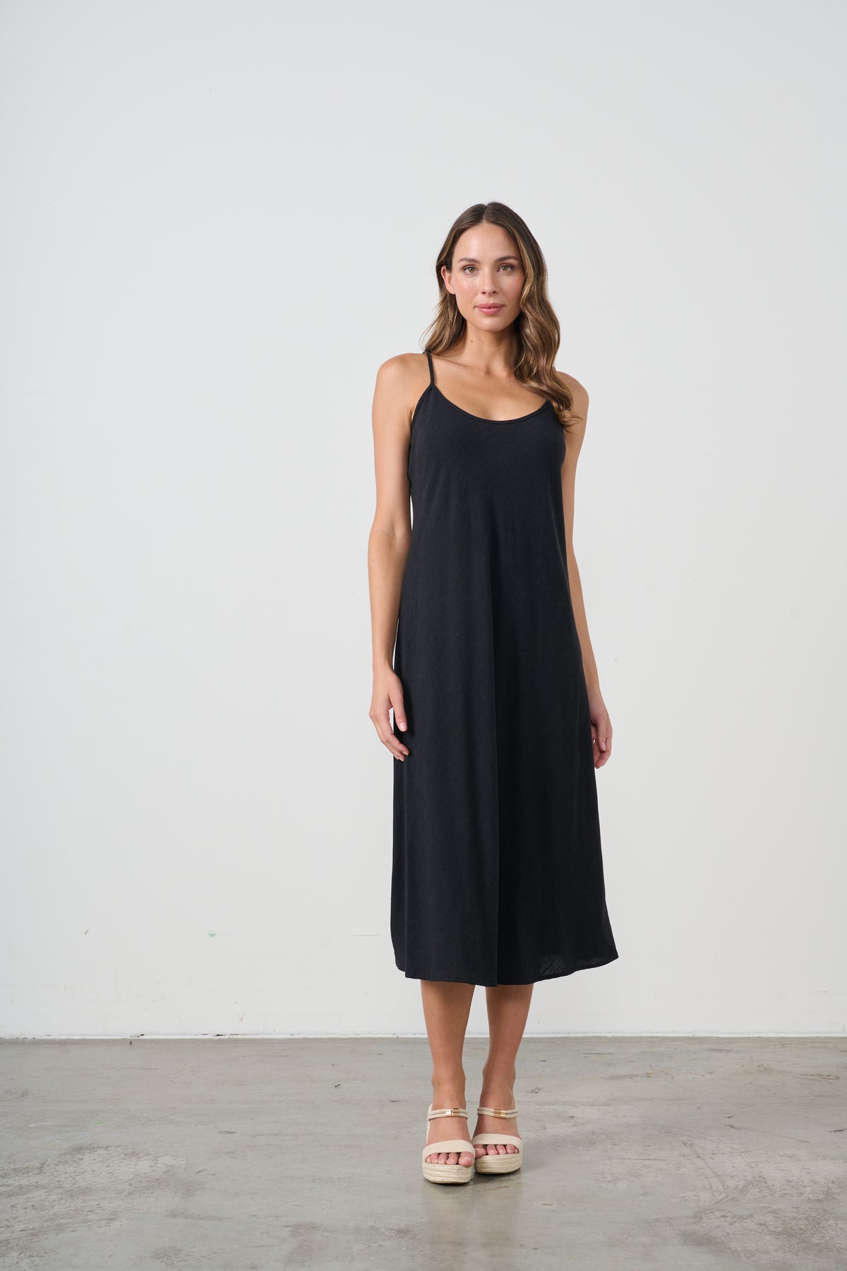 Slip Dress  Bias Cut & Adjustable Straps  Black or Navy