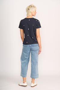 T SHIRT  EMBROIDERY Navy Spot