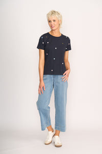 T SHIRT  EMBROIDERY Navy Spot