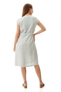 Xyris button linen dress  Khaki