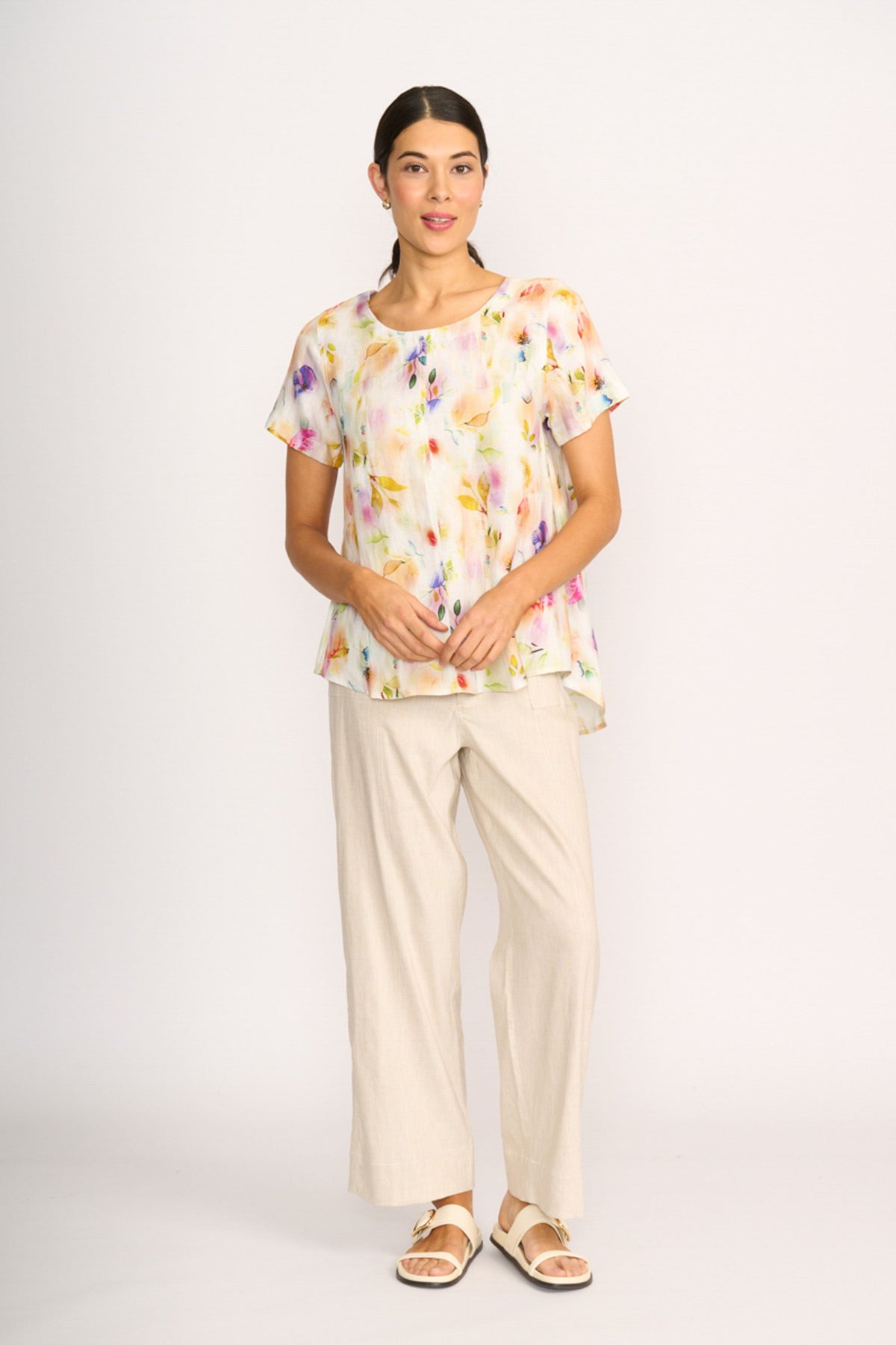 SWING, UP DOWN HEM TOP Mist Floral