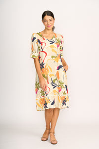 TRIM TIME DRESS Abstract Floral