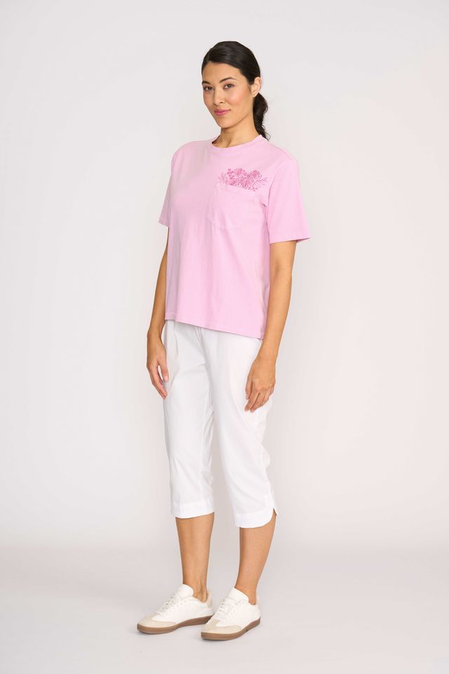 PATCH POCKET T shirt  Rose Bouquet