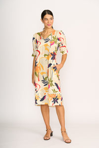 TRIM TIME DRESS Abstract Floral