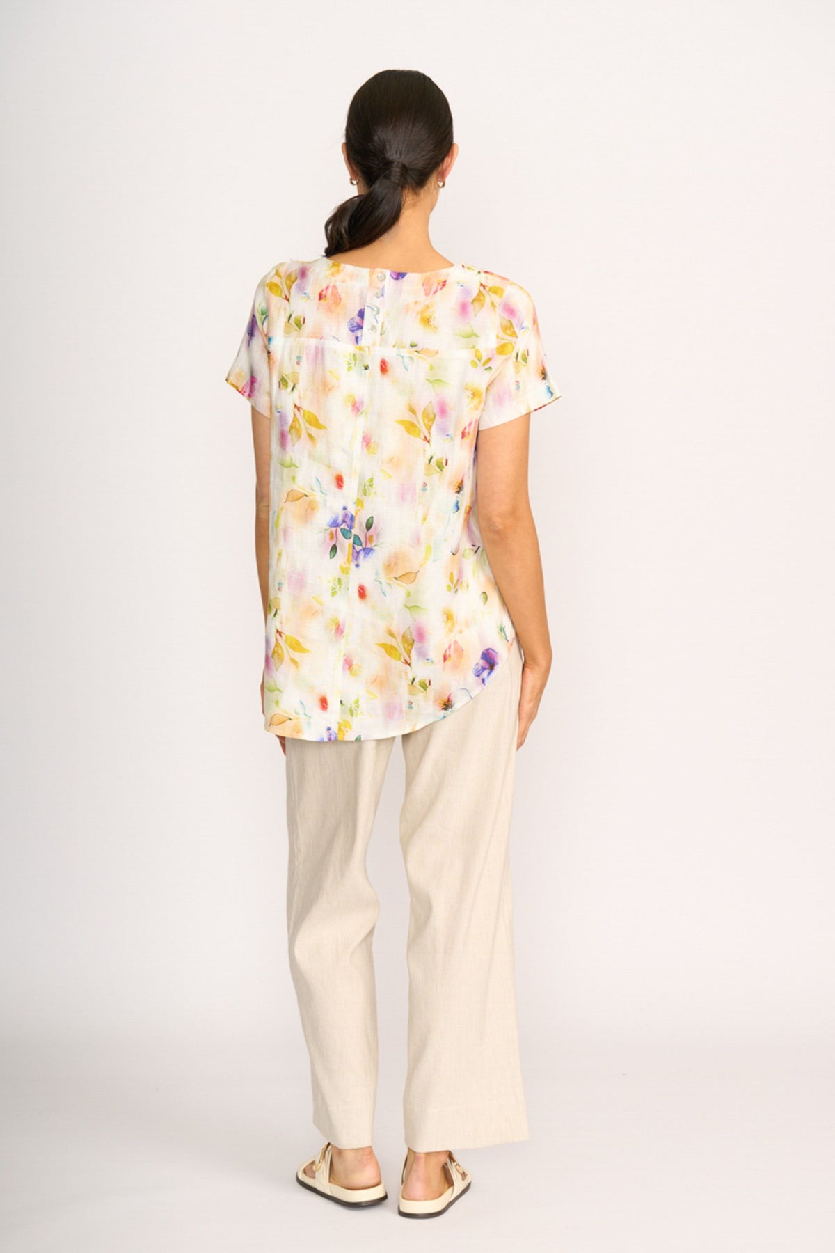 SWING, UP DOWN HEM TOP Mist Floral