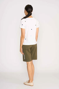 T SHIRT  EMBROIDERY White Spot