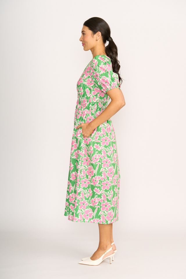 DRESS SHIRRED EMPIRE LINE Blossom Pop
