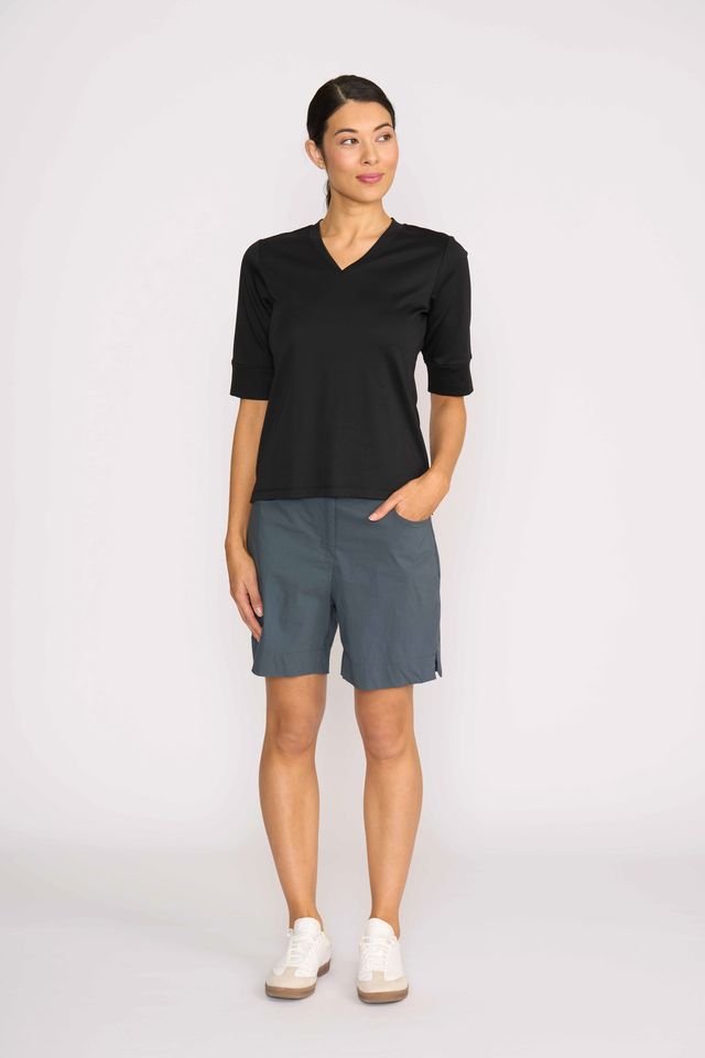 SLIM V NECK Black t shirt