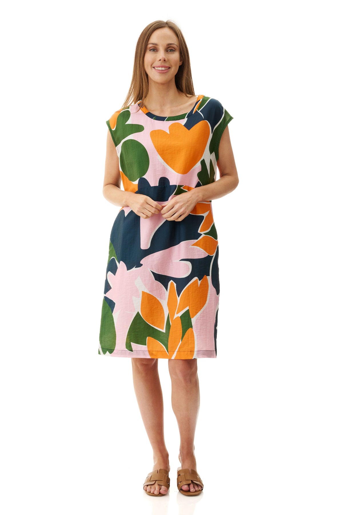 Privet print dress Navy