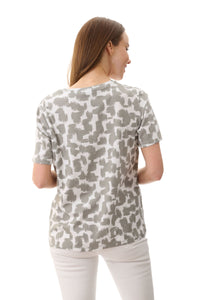 Arum print t-shirt  Khaki