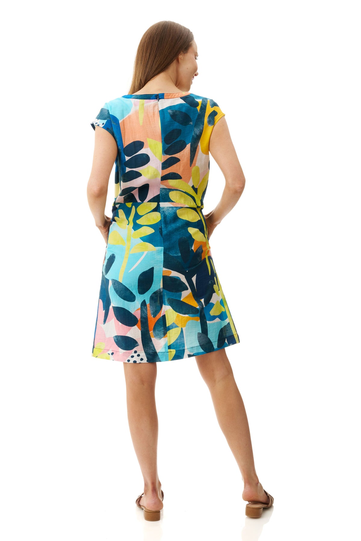 Sea print dress Blue