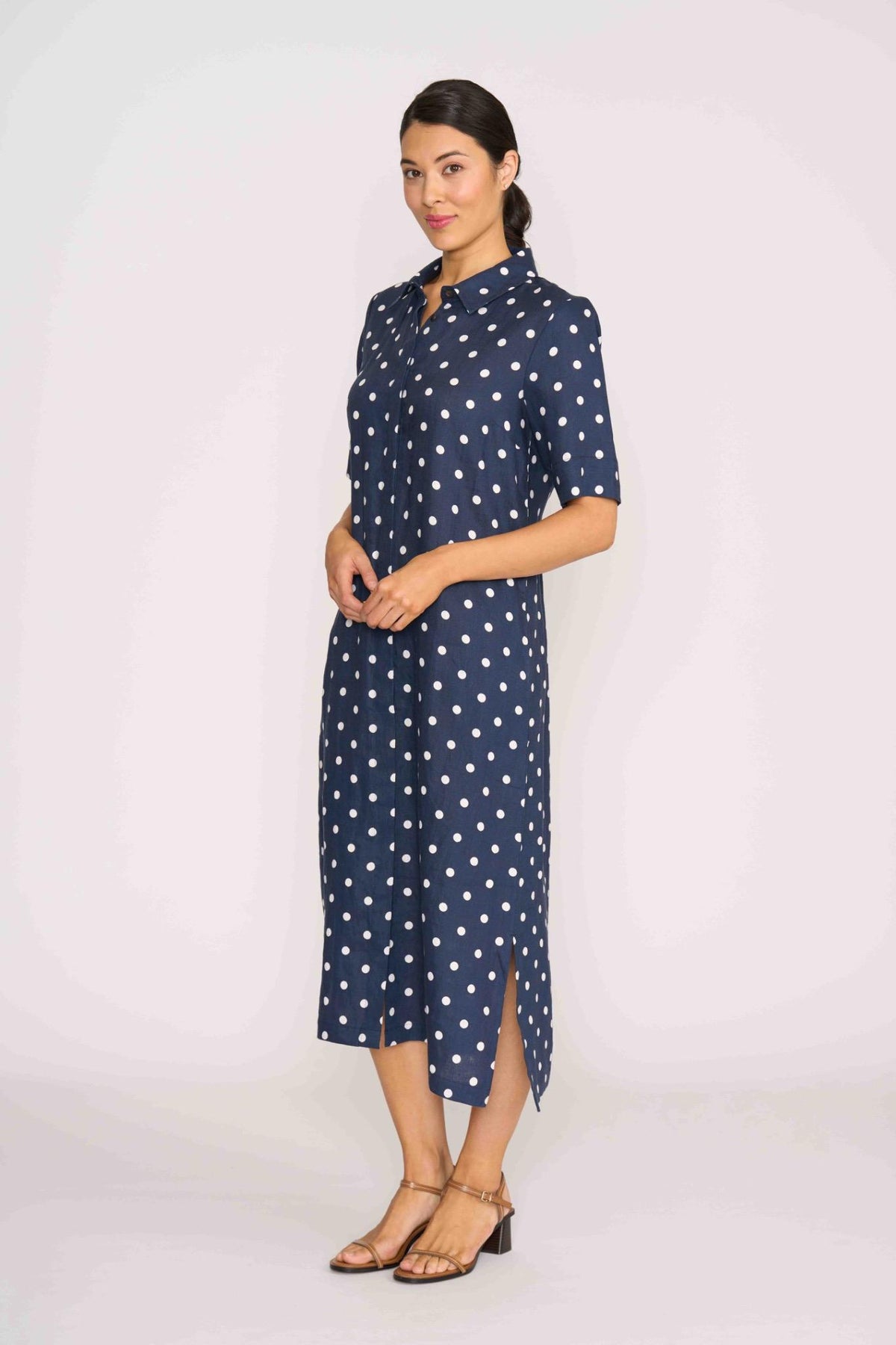 ADVANCED INTERACTION DRESS Navy Spot