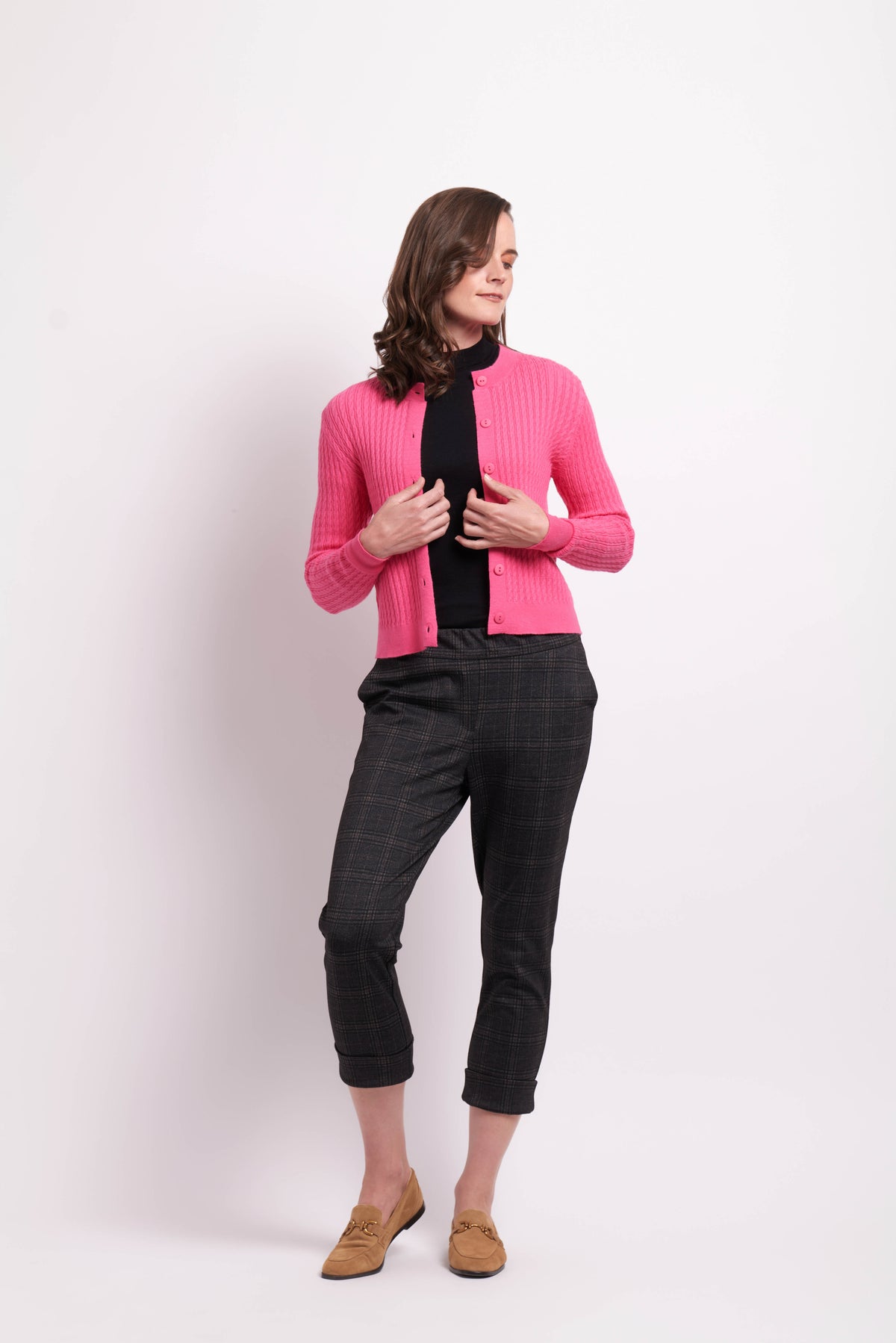 Adjustable Cuff Trousers in Big Check