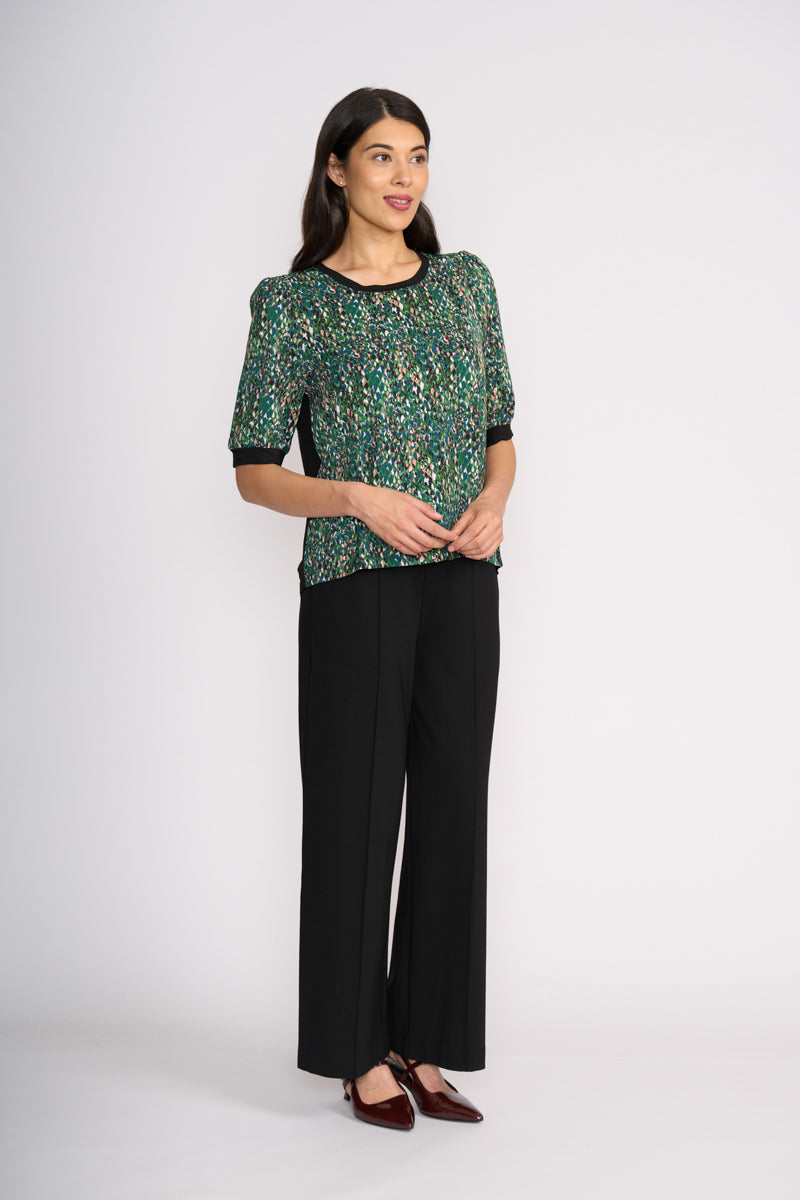 ELBOW SLEEVE CONTRAST TOP Green Camo