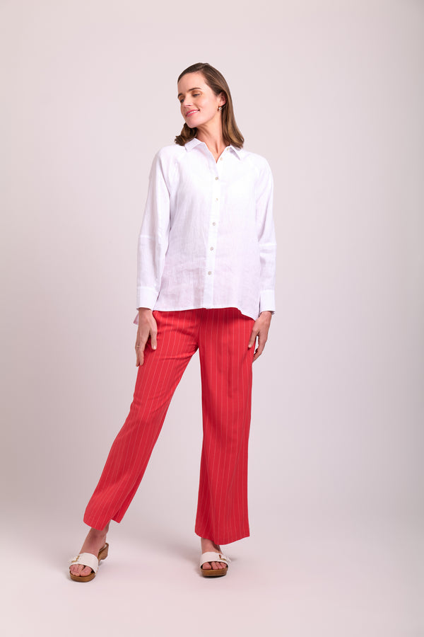 Pull On Trousers Wide Leg in Papaya Stripe