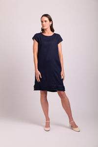 Pleat Dreams Dress in Midnight