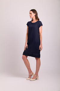 Pleat Dreams Dress in Midnight