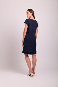 Pleat Dreams Dress in Midnight