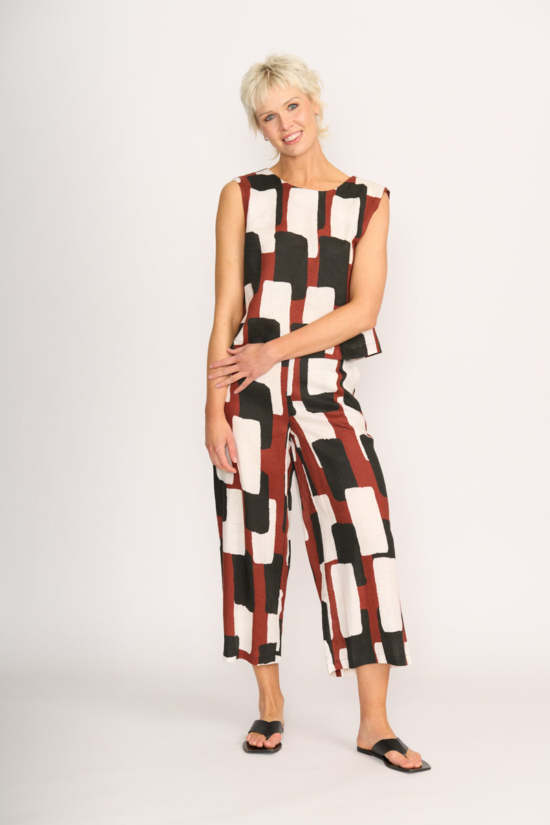 WIDE LEG CROPPED TROUSERS Spice Box