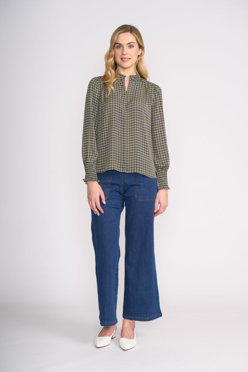 ZIPPED UP BLOUSE Line Work