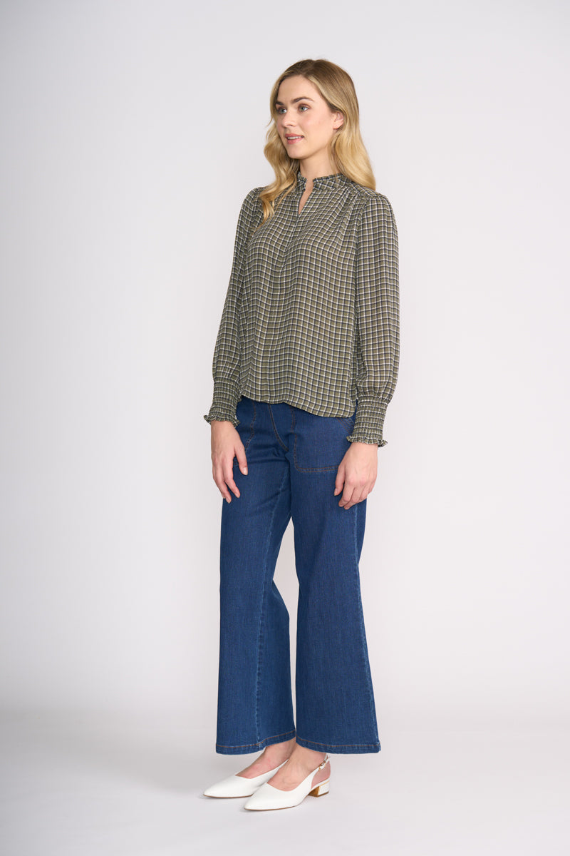 ZIPPED UP BLOUSE Line Work