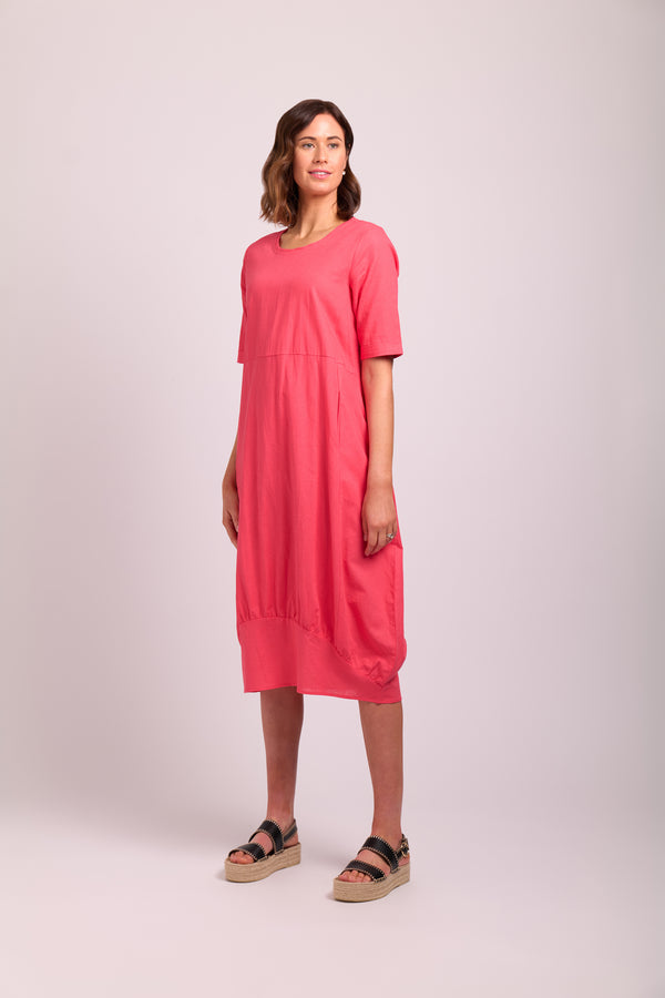 Maxi Dress Cocoon in Coral