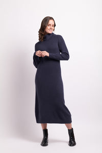 Roll Neck Dress in Steel