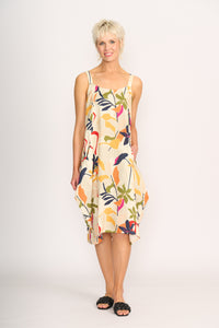 ADJUSTABLE STRAPS DRESS Abstract Floral