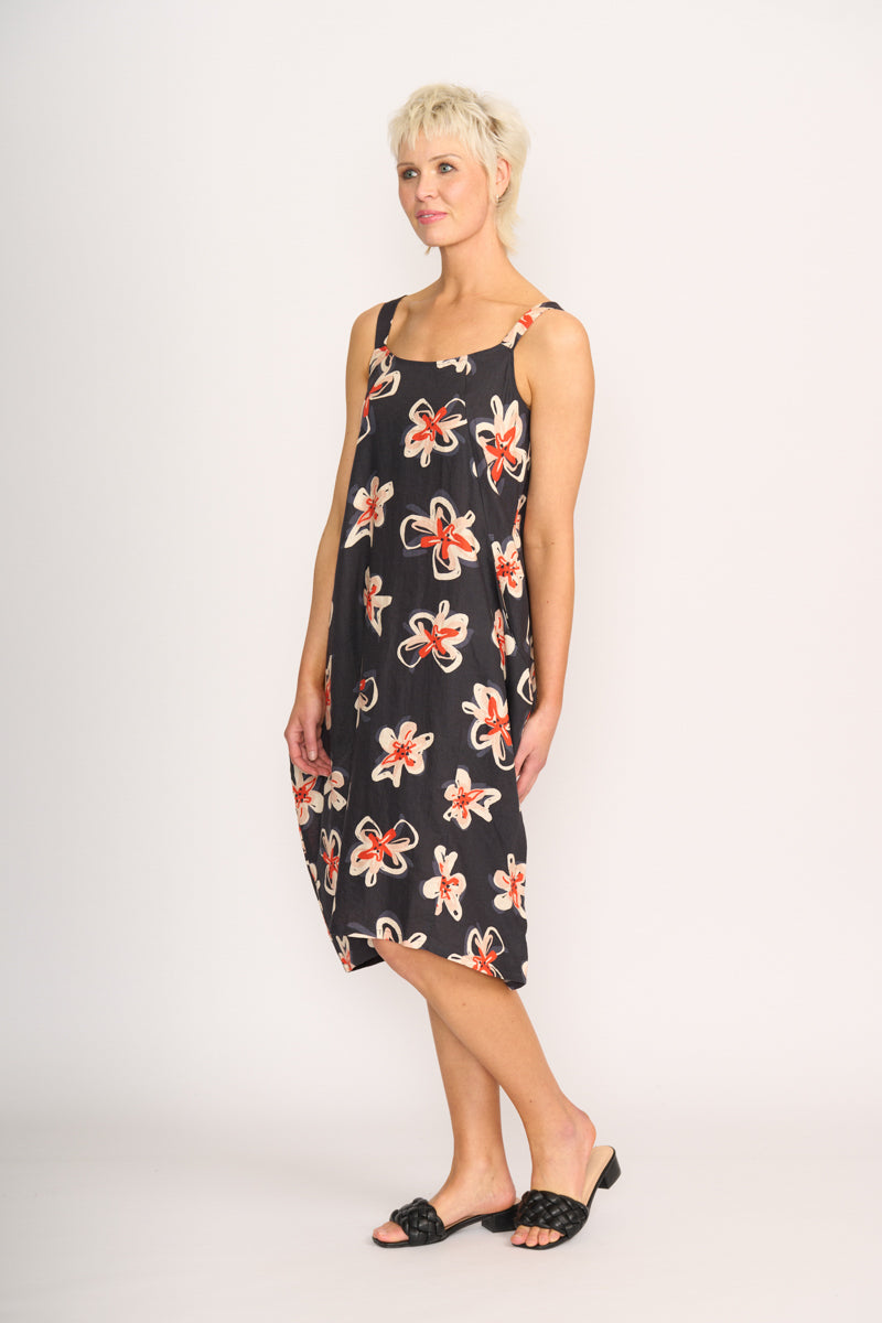ADJUSTABLE STRAPS DRESS Flower Doodle