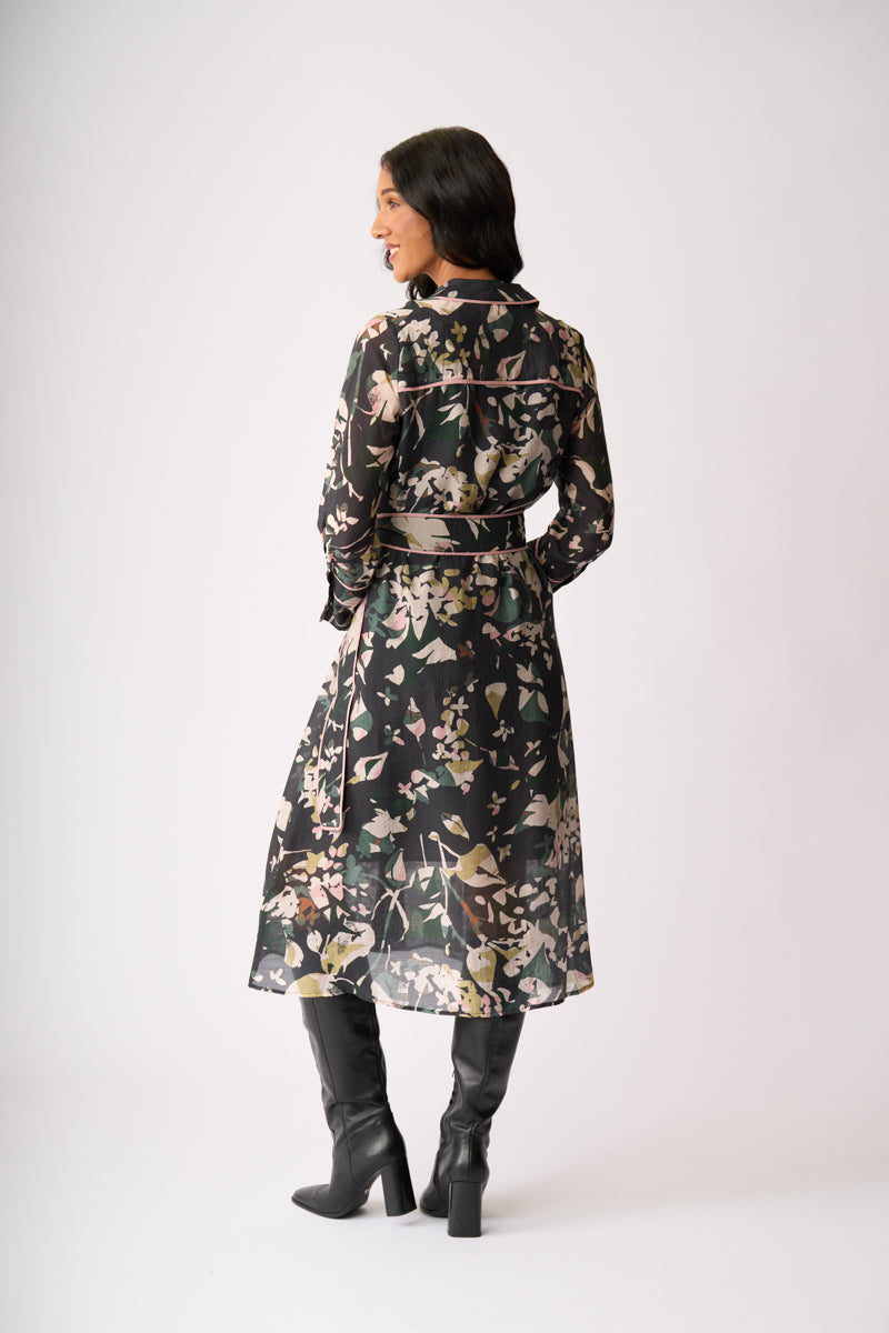 PIPE UP SHIRT DRESS Shadow Leaf