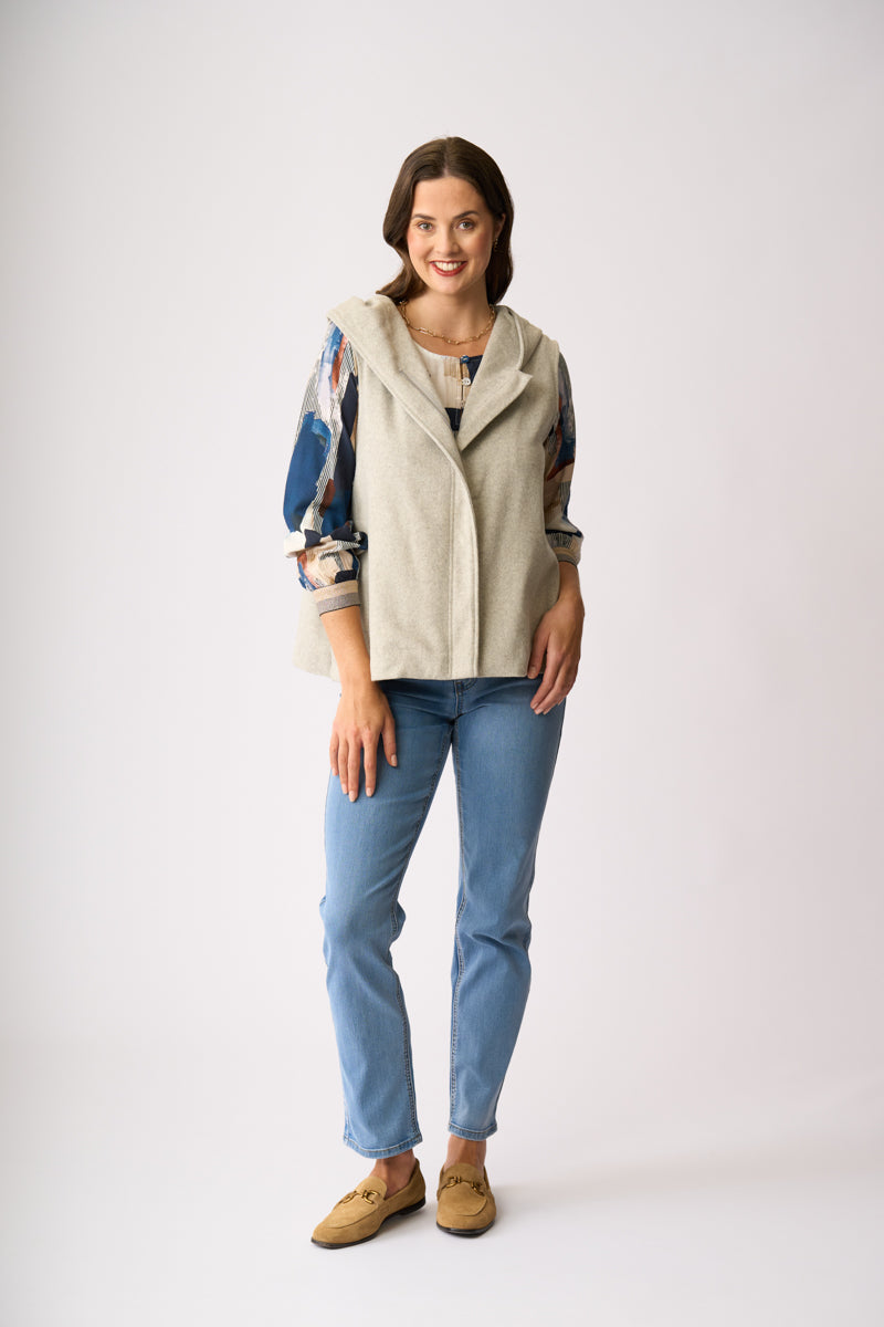 WOOL THE WORLD VEST Silver Grey