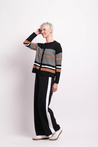 Mix Stripe Cardigan in Caramel Mix