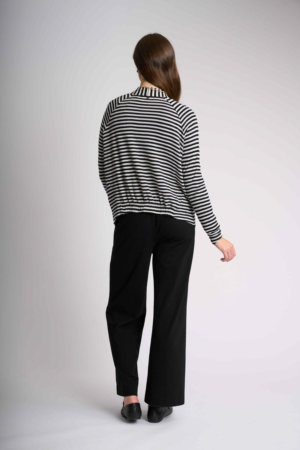 ESSENTIAL GATHER BACK CARDIGAN Stripe