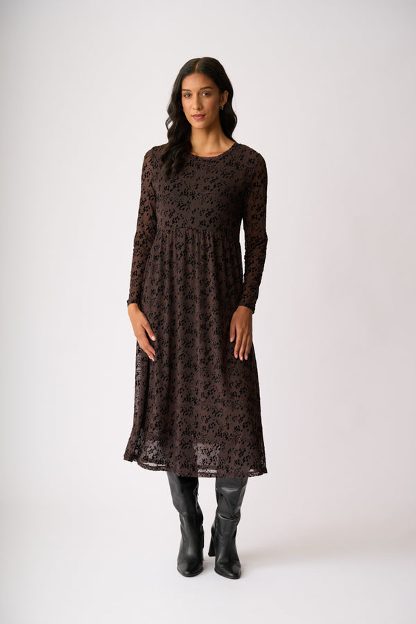 FLOCK YEAH DRESS Chocolate Spot