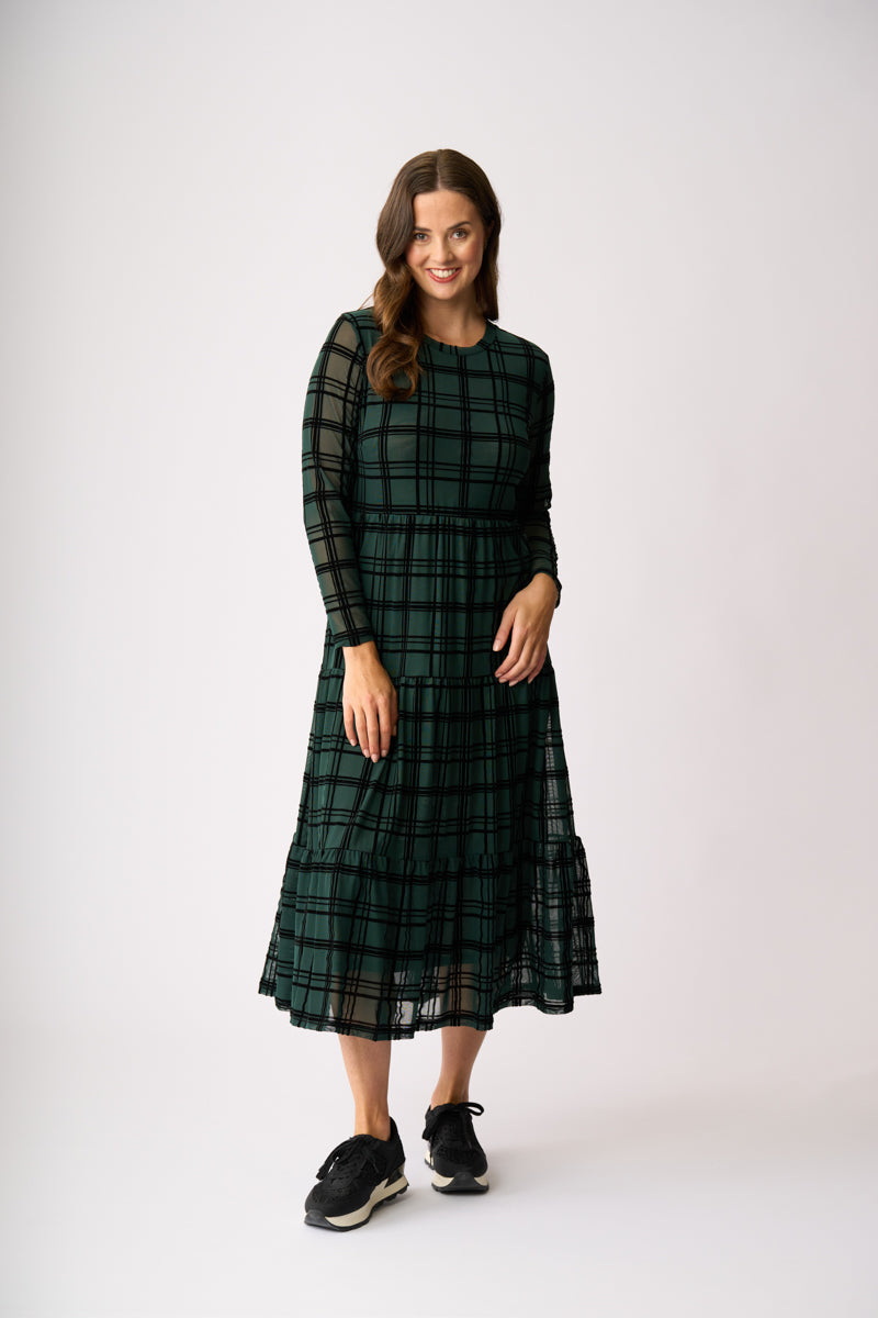 FLOCK YEAH DRESS Green Check