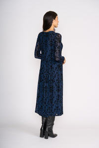 FLOCK YEAH DRESS Navy Paisley